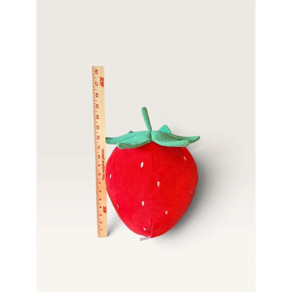 Red Strawberry Plush Decorative Pillow Fruit Shaped Soft Cushion OEKO-TEX 10in
